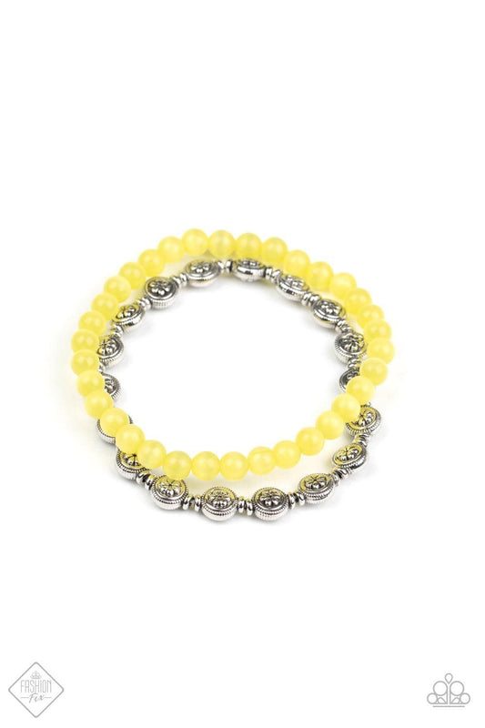 Paparazzi Accessories - Dewy Dandelions - Yellow Bracelet - Bling by JessieK