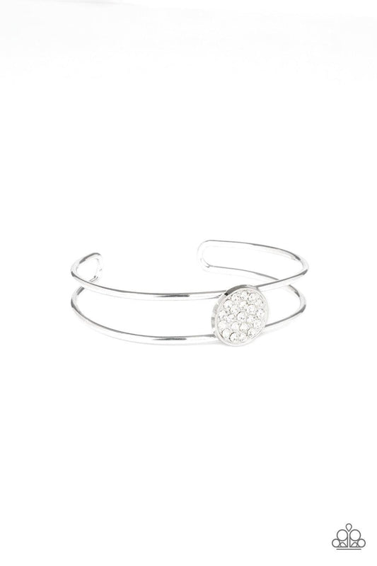 Paparazzi Accessories - Dial Up The Dazzle - White Bracelet - Bling by JessieK