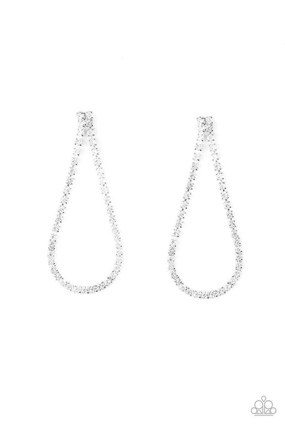 Paparazzi Accessories - Diamond Drops - White Post Earrings - Bling by JessieK