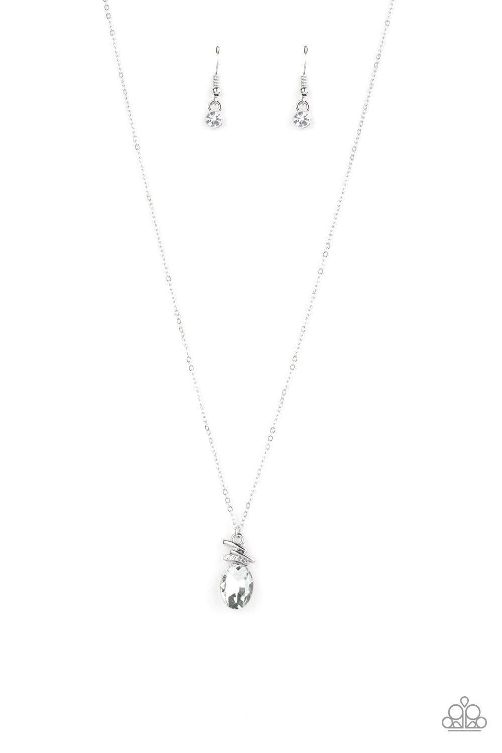 Paparazzi Accessories - Diamonds For Days - White Dainty Necklace - Bling by JessieK