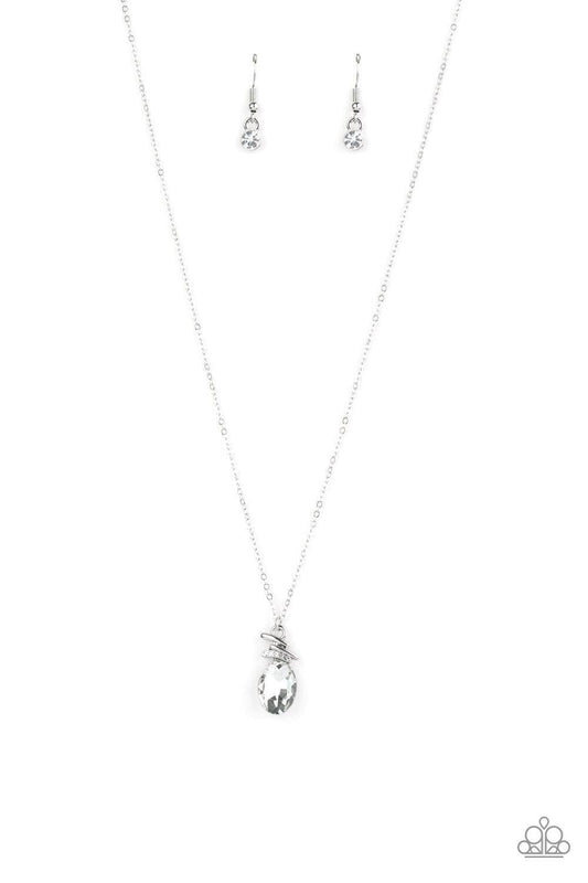 Paparazzi Accessories - Diamonds For Days - White Dainty Necklace - Bling by JessieK