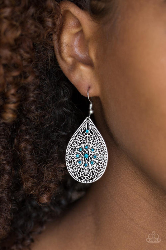 Paparazzi Accessories - Dinner Party Posh - Blue Earrings - Bling by JessieK
