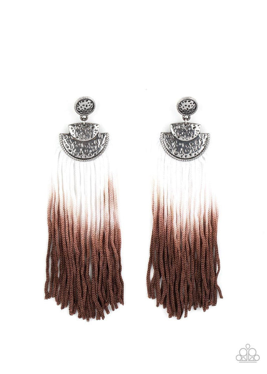 Paparazzi Accessories - Dip It Up - Brown Earrings - Bling by JessieK