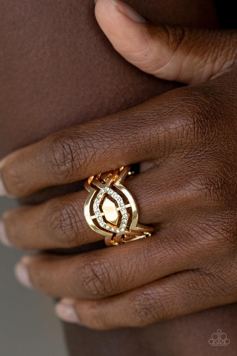 Paparazzi Accessories - Divinely Deco - Gold Ring - Bling by JessieK