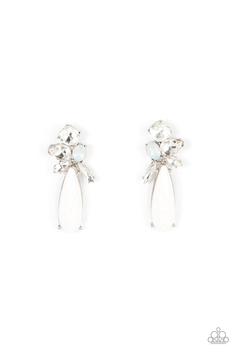 Paparazzi Accessories - Diy Dazzle - White Earrings - Bling by JessieK