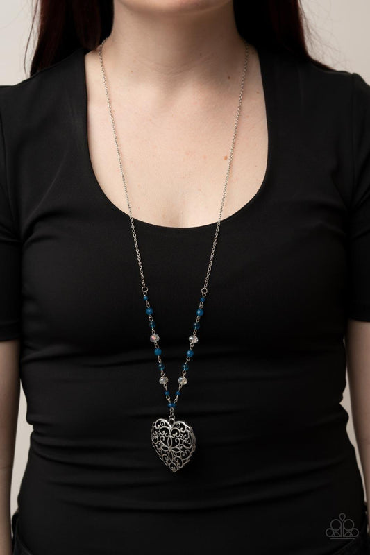 Paparazzi Accessories - Doting Devotion - Blue Necklace - Bling by JessieK