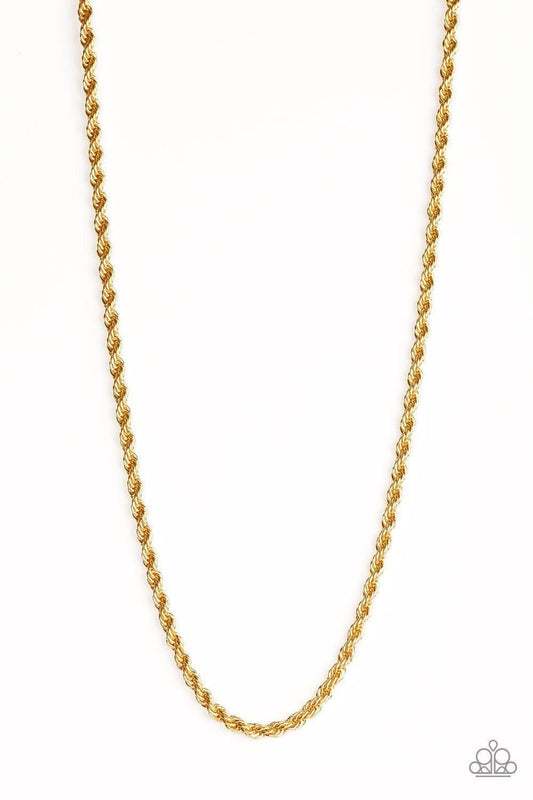 Paparazzi Accessories - Double Dribble - Gold Men's Necklace - Bling by JessieK
