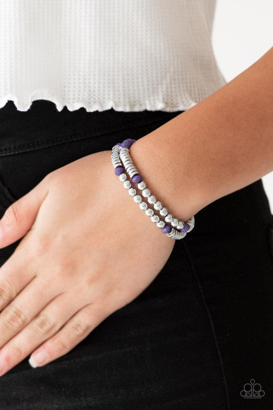 Paparazzi Accessories - Downright Dressy - Purple Bracelet - Bling by JessieK