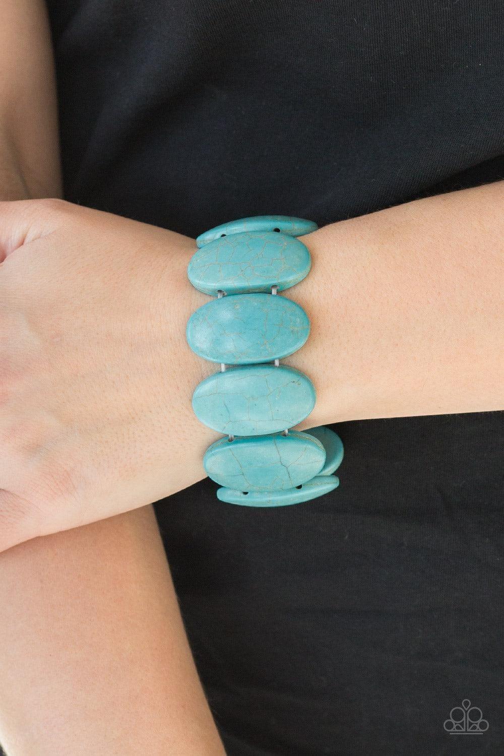 Paparazzi Accessories - Dramatically Nomadic - Blue Turquoise Bracelet - Bling by JessieK