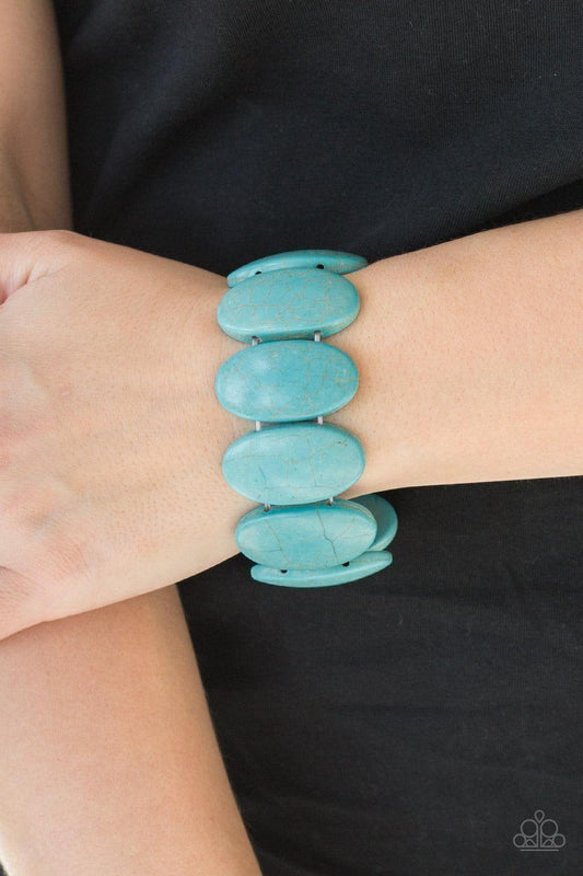Paparazzi Accessories - Dramatically Nomadic - Blue Turquoise Bracelet - Bling by JessieK