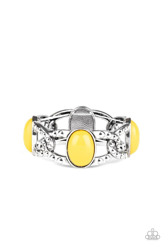 Paparazzi Accessories - Dreamy Gleam - Yellow Bracelet - Bling by JessieK