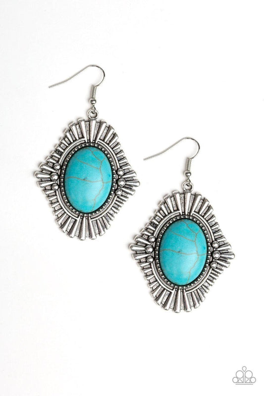 Paparazzi Accessories - Easy As Pioneer - Blue Earrings - Bling by JessieK