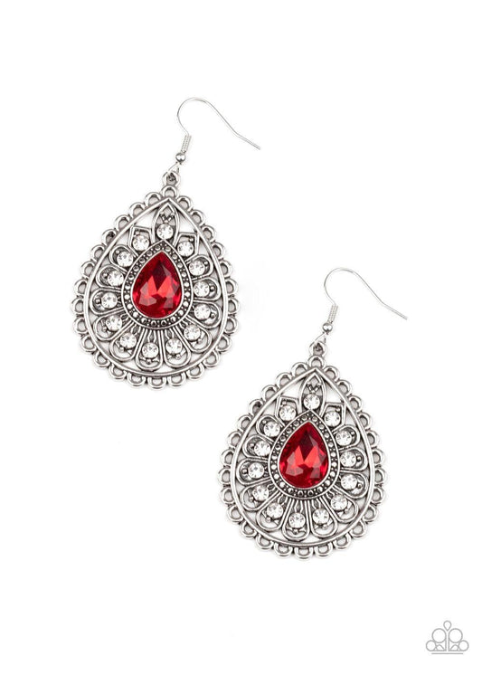 Paparazzi Accessories - Eat, Drink, And Beam Merry - Red Earrings - Bling by JessieK
