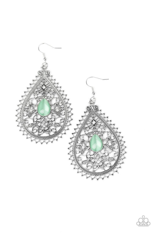 Paparazzi Accessories - Eden Glow - Green Earrings - Bling by JessieK