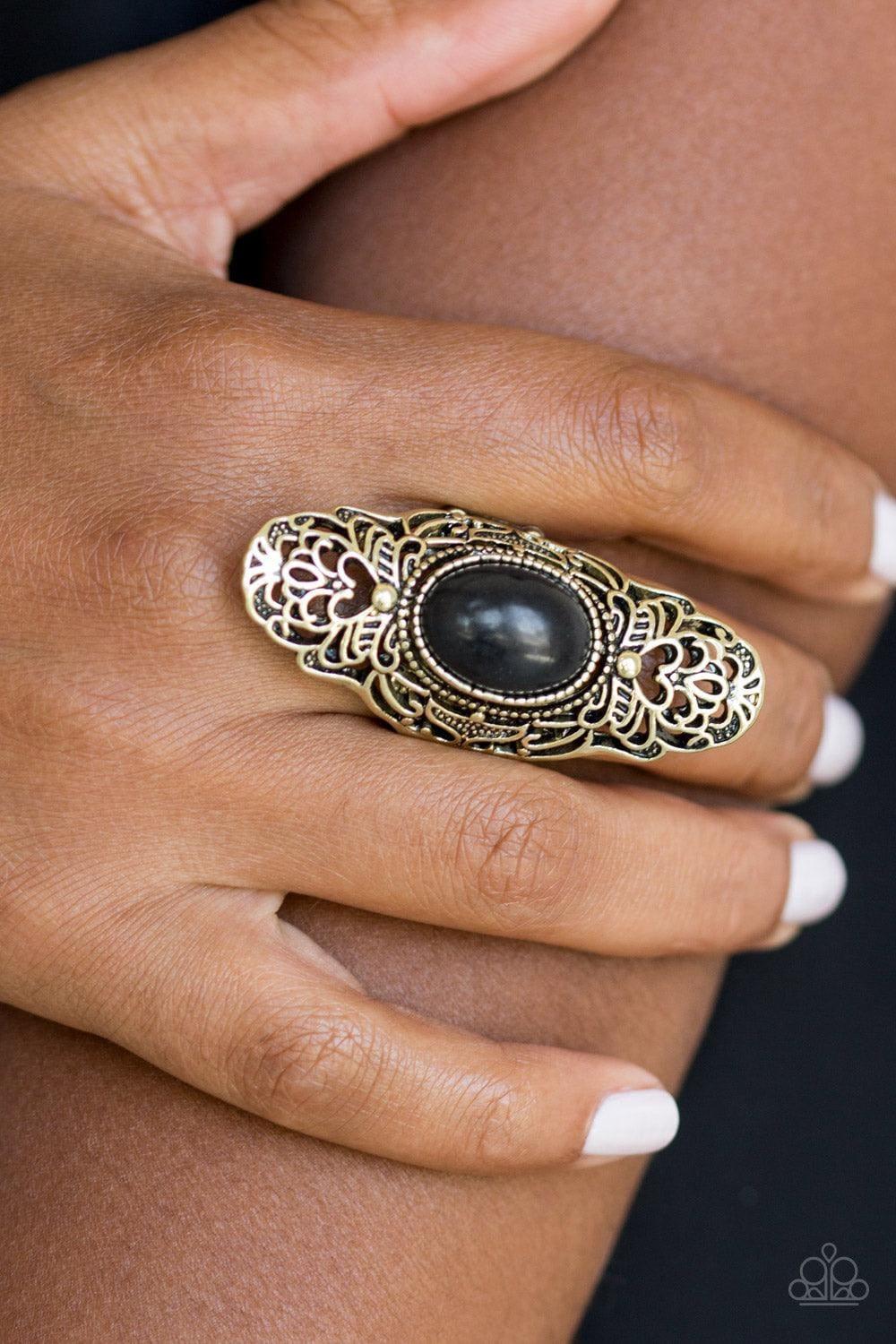 Paparazzi Accessories - Ego Trippin - Brass Ring - Bling by JessieK