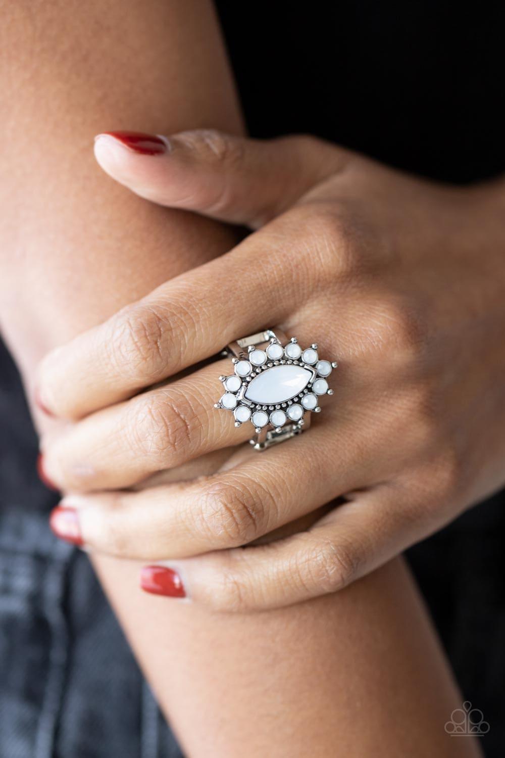 Paparazzi Accessories - Everlasting Eden - White Ring - Bling by JessieK