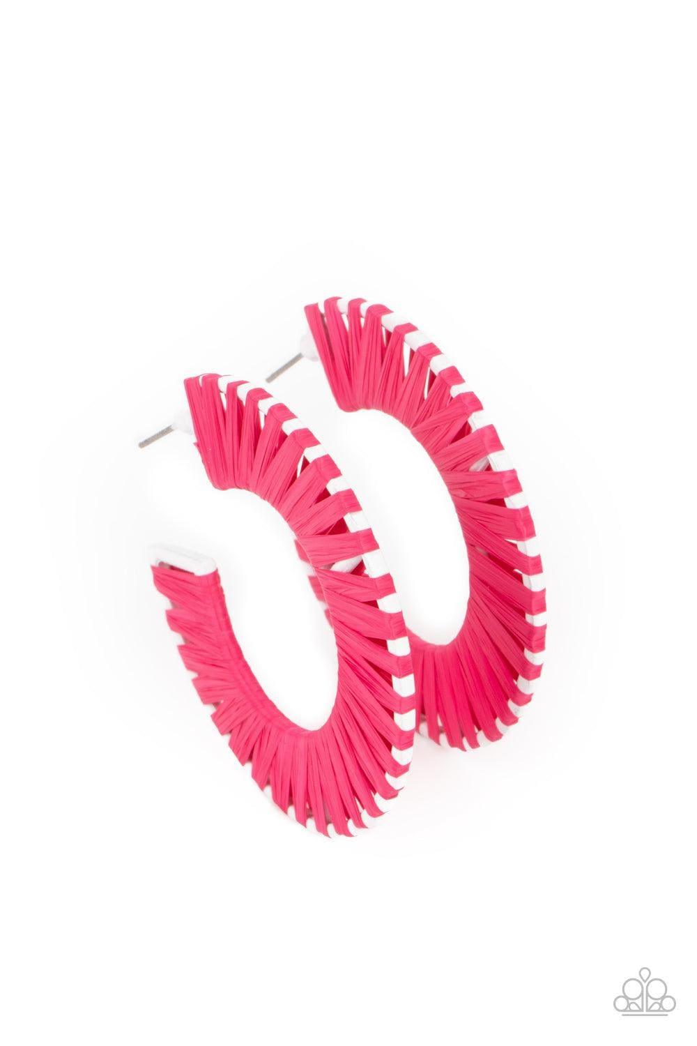 Paparazzi Accessories - Everybody Conga! - Pink Hoops Earrings - Bling by JessieK