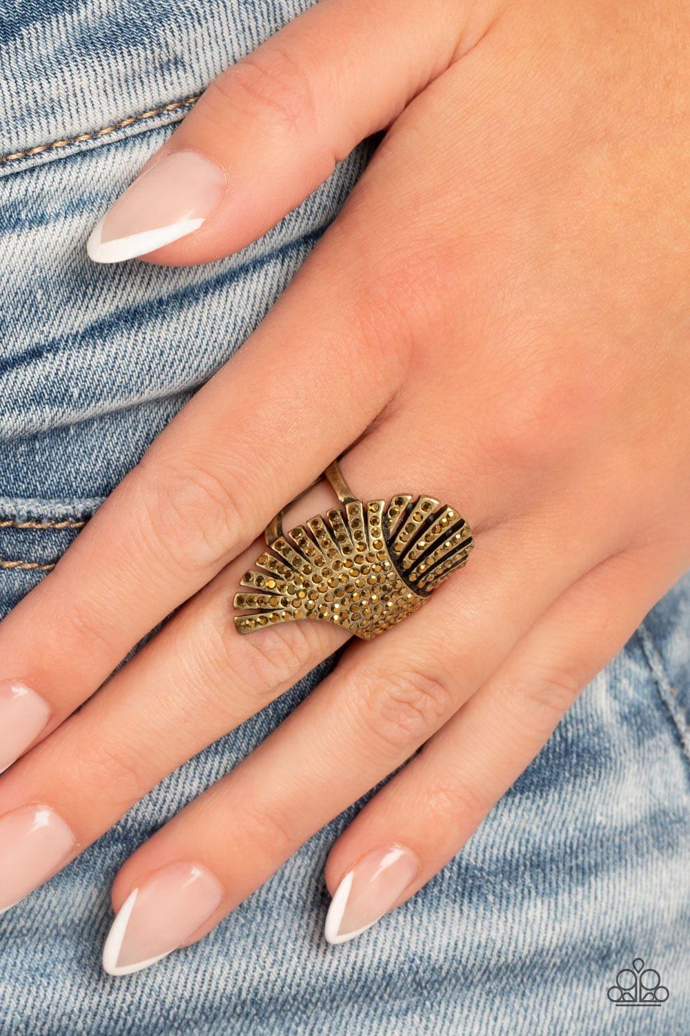 Paparazzi Accessories - Express Your-selfie - Brass Ring - Bling by JessieK