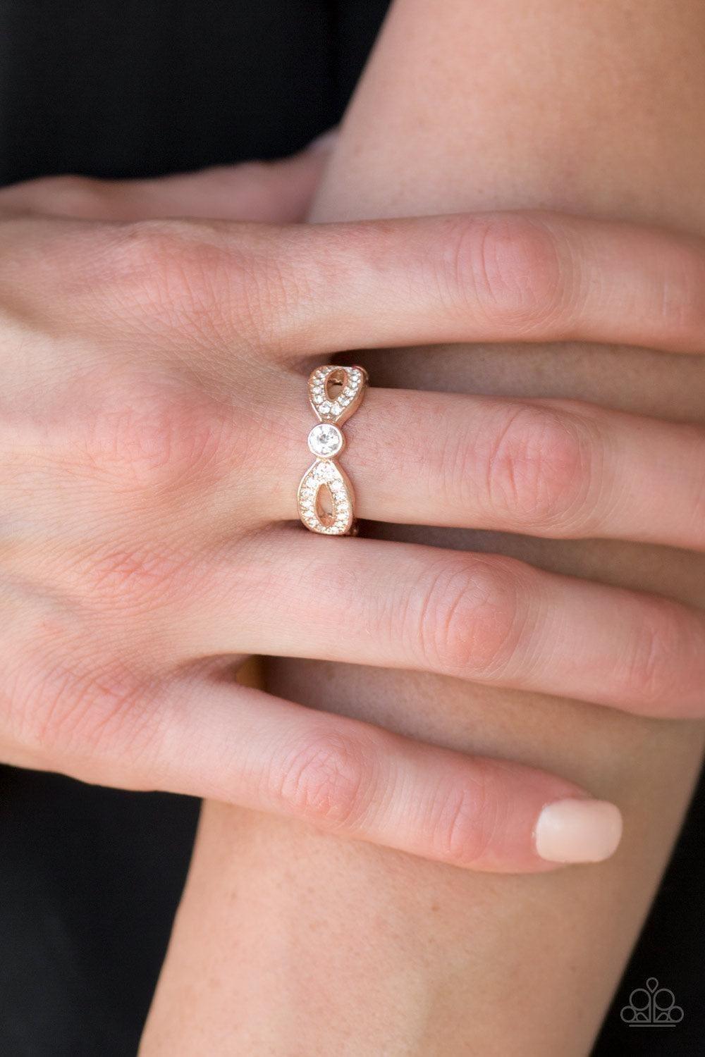 Paparazzi Accessories - Extra Side Of Elegance - Rose Gold Ring - Bling by JessieK