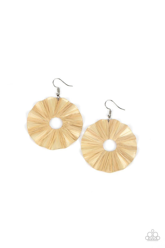 Paparazzi Accessories - Fan The Breeze - Brown Earrings - Bling by JessieK