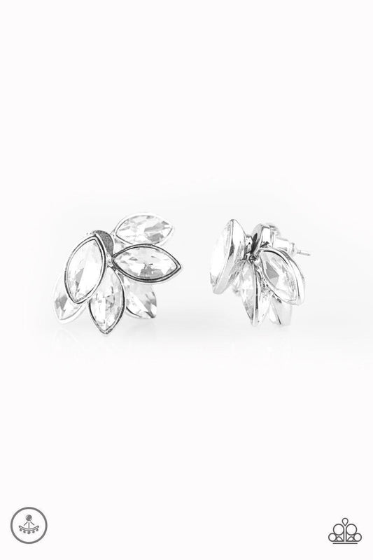 Paparazzi Accessories - Fanciest Of Them All - White Earrings - Bling by JessieK