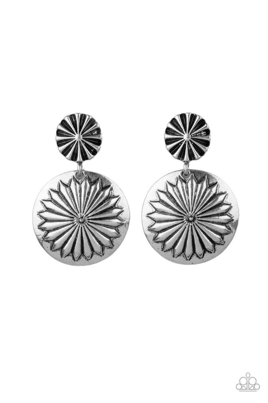 Paparazzi Accessories - Fierce Florals - Silver Earrings - Bling by JessieK