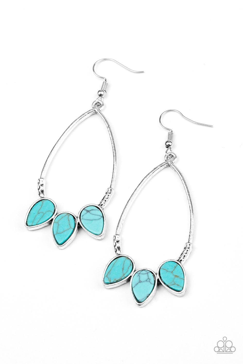 Paparazzi Accessories - Fierce Frontier - Blue Earrings - Bling by JessieK