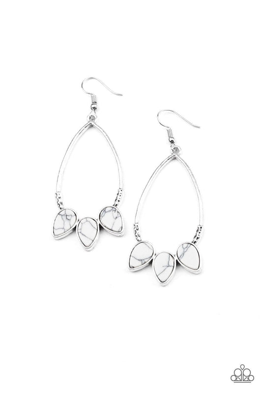 Paparazzi Accessories - Fierce Frontier - White Earrings - Bling by JessieK