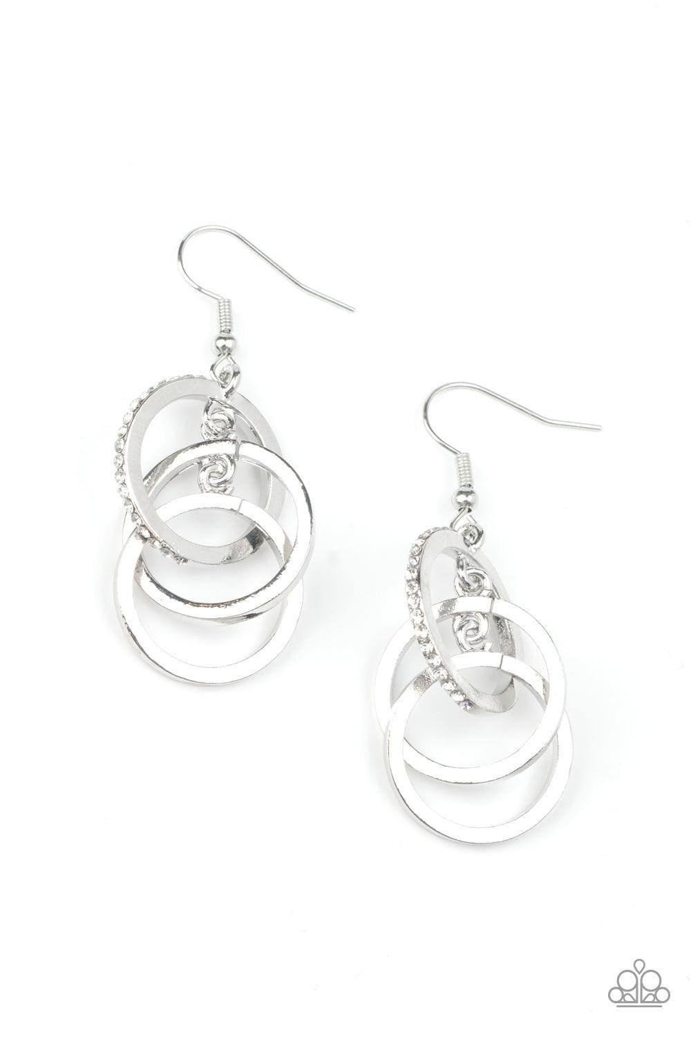 Paparazzi Accessories - Fiercely Fashionable - White Earrings - Bling by JessieK