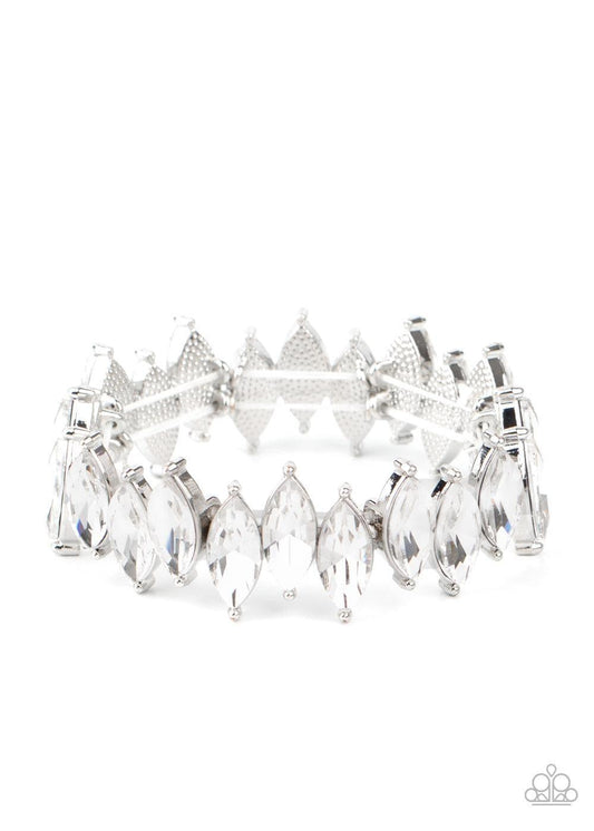 Paparazzi Accessories - Fiercely Fragmented - White Bracelet - Bling by JessieK