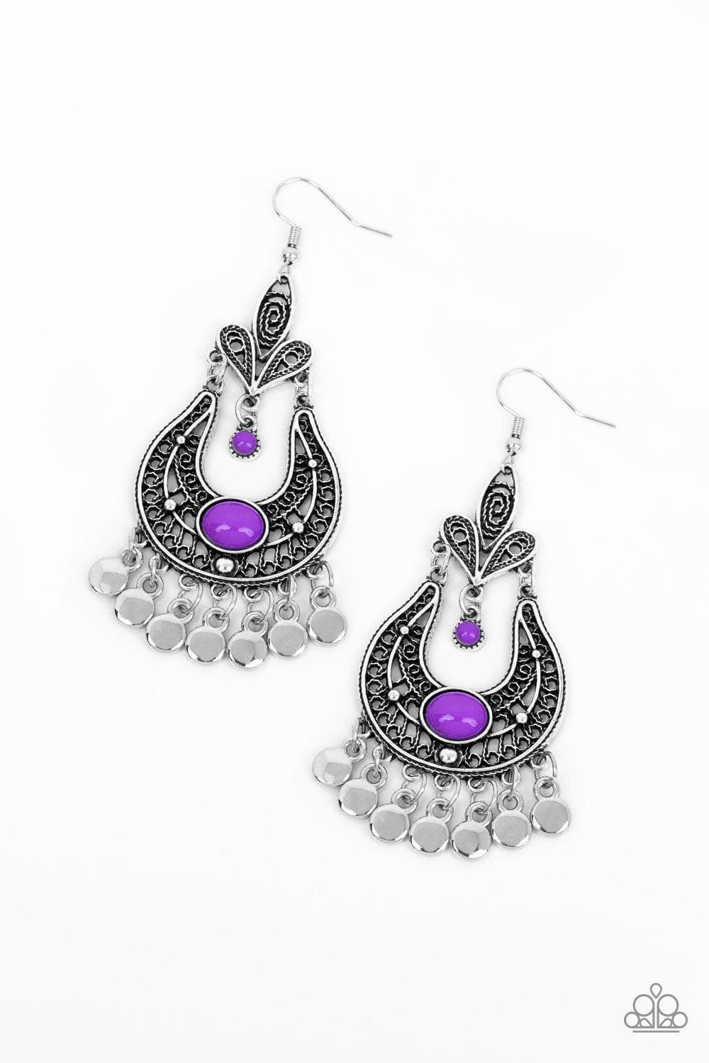 Paparazzi Accessories - Fiesta Flair - Purple Earrings - Bling by JessieK