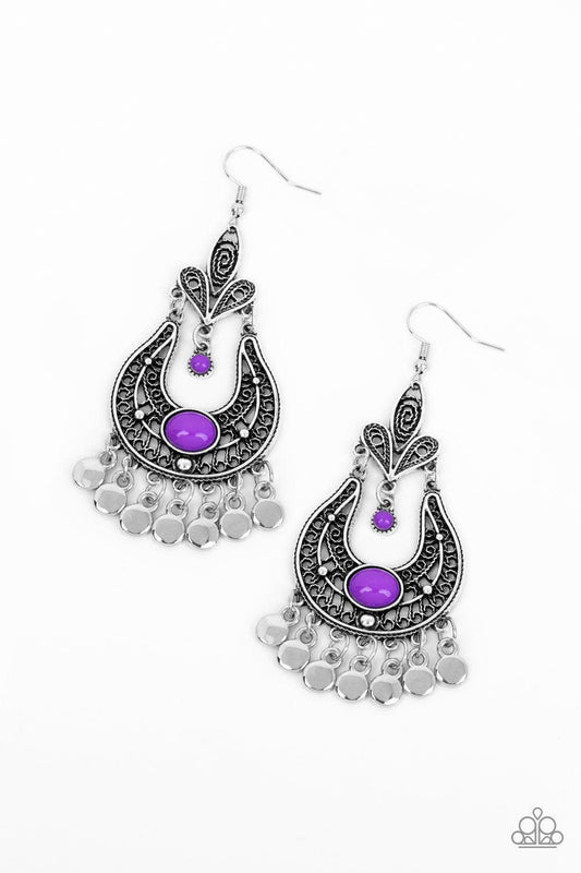 Paparazzi Accessories - Fiesta Flair - Purple Earrings - Bling by JessieK