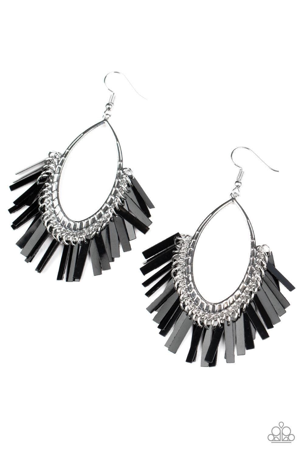 Paparazzi Accessories - Fine-tuned Machine - Black Earrings - Bling by JessieK