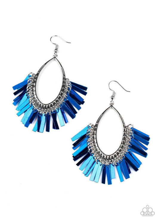 Paparazzi Accessories - Fine-tuned Machine - Blue Earrings - Bling by JessieK