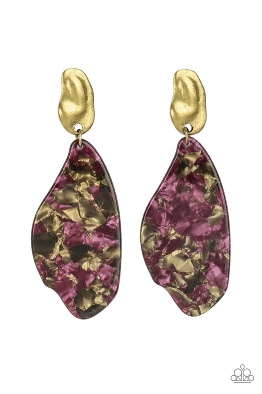 Paparazzi Accessories - Fish Out Of Water - Brass Earrings - Bling by JessieK