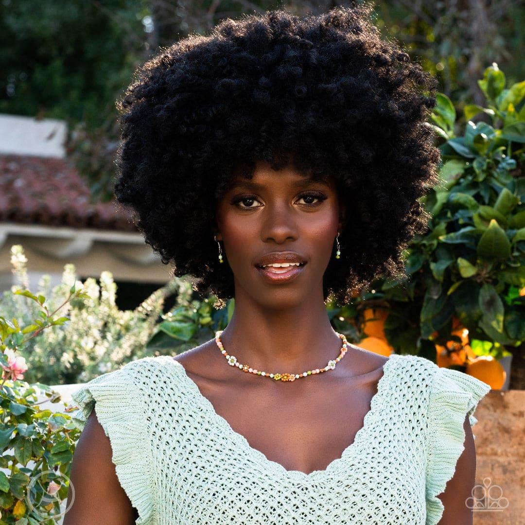 Paparazzi Accessories - Flower Child Flair - Multicolor Gr/mt Choker Necklace - Bling by JessieK