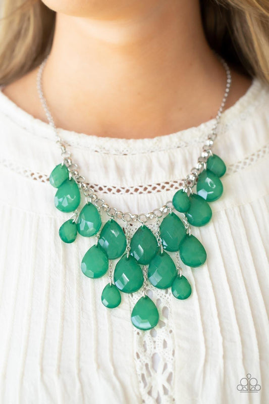 Paparazzi Accessories - Front Row Flamboyance - Green Necklace - Bling by JessieK