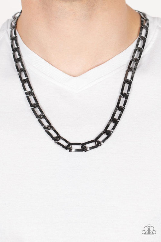 Paparazzi Accessories - Full-court Press - Black Men's Necklace - Bling by JessieK