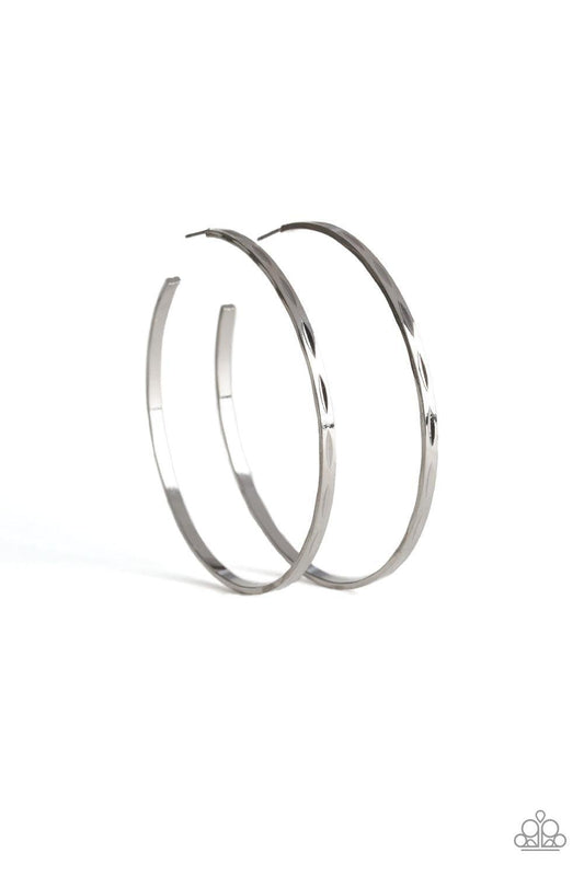 Paparazzi Accessories - Full On Radical - Silver Hoop Earrings - Bling by JessieK