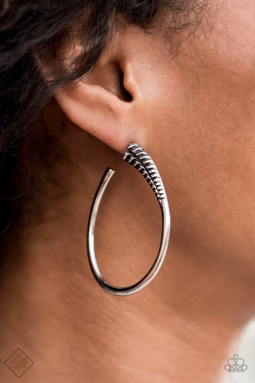 Paparazzi Jewelry Fully Loaded Silver Hoop Earrings Bling By