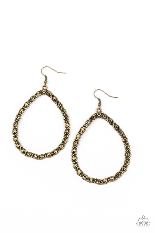 Paparazzi Accessories - Galaxy Gardens - Brass Earrings - Bling by JessieK
