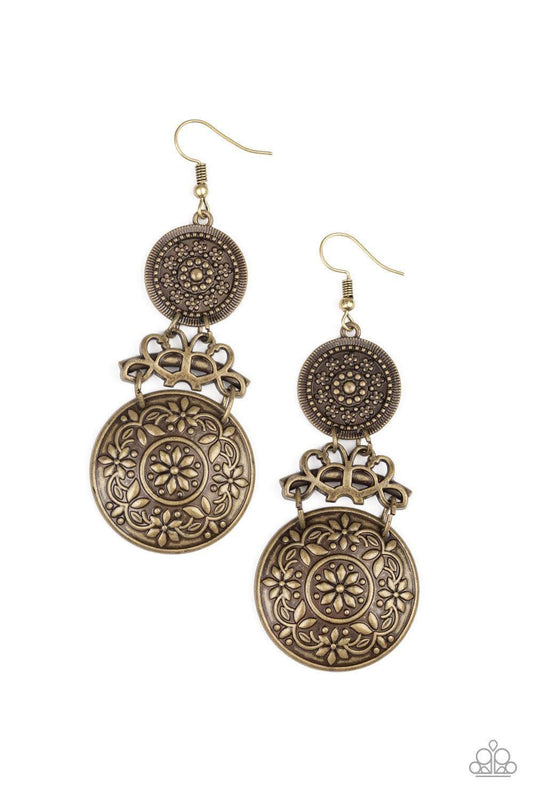 Paparazzi Accessories - Garden Adventure - Brass Earrings - Bling by JessieK