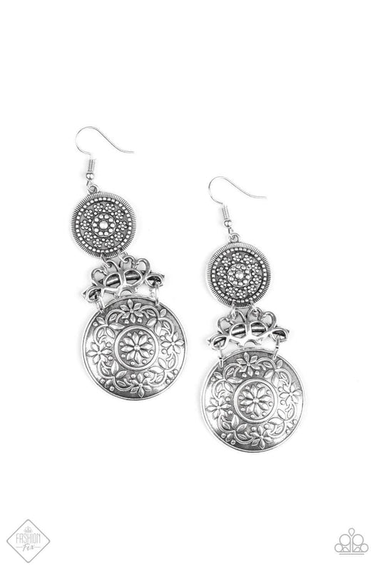 Paparazzi Accessories - Garden Adventure - Silver Earrings - Bling by JessieK
