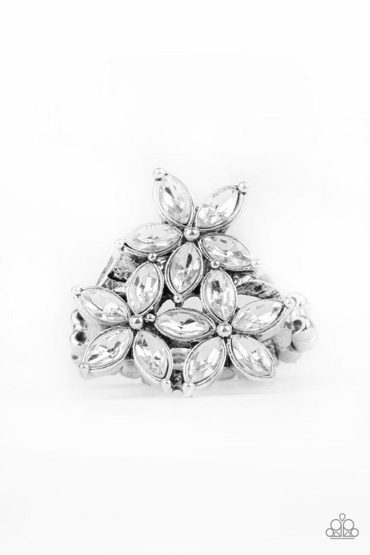 Paparazzi Accessories - Gardenia Grandeur - White Ring - Bling by JessieK