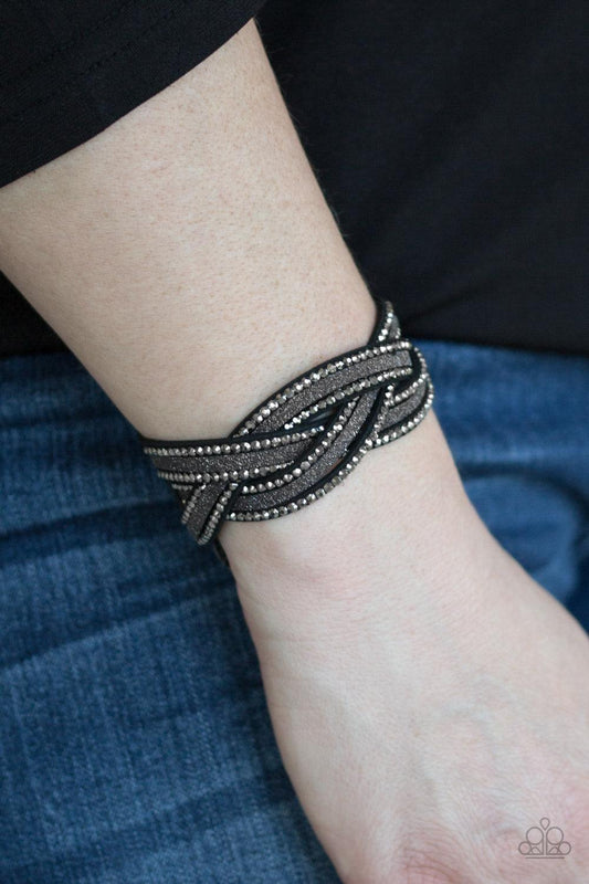 Paparazzi Accessories - Girls Do It Better - Black Snap Bracelet - Bling by JessieK