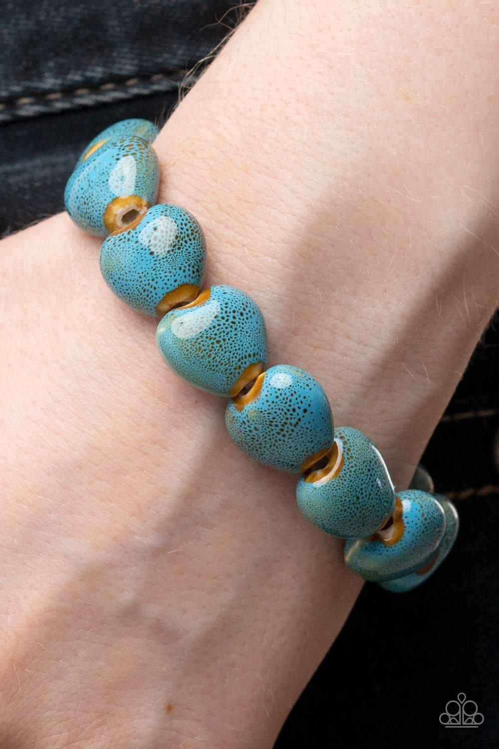 Paparazzi Accessories - Glaze a Trail - Blue Bracelet - Bling by JessieK