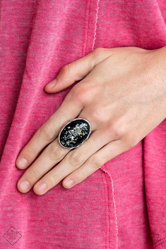Paparazzi Accessories - Glittery With Envy - Black Ring - Bling by JessieK