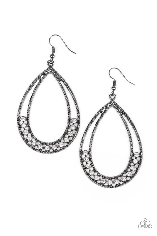 Paparazzi Accessories - Glitz Fit - Black Earrings - Bling by JessieK