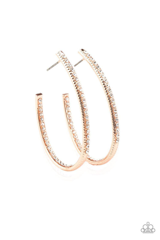 Paparazzi Accessories - Globetrotting Glitter - Copper Hoop Earrings - Bling by JessieK