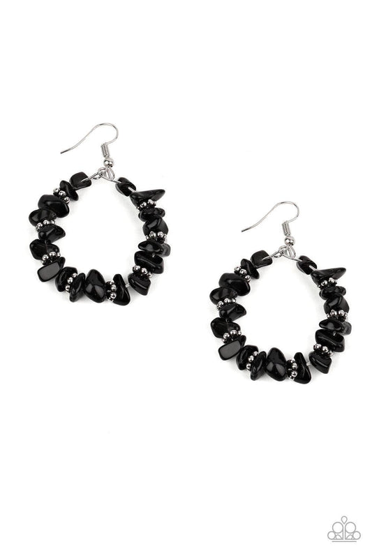 Paparazzi Accessories - Going For Grounded - Black Earrings - Bling by JessieK